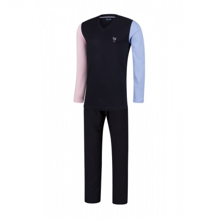 Eden Park Pyjama long E502E77 manches bi-colore Marine
