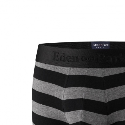 Eden Park Shorty ferm E201E41 Rayures Gris Fonc et Noir