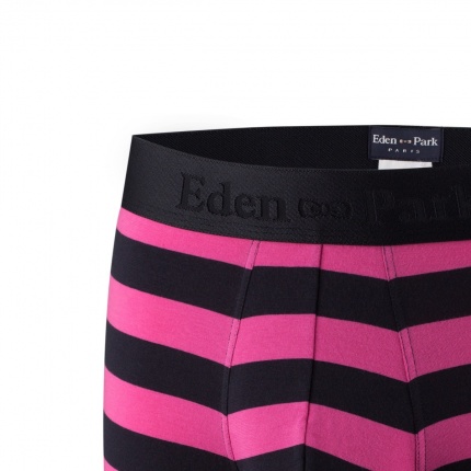 Eden Park Shorty ferm E201E41 Rayures Rose Tulipe et Noir