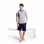 EDEN PARK Pyjama court  E524E98 Haut Gris Ray Unis Bas Uni Marine - Marine
