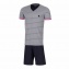 EDEN PARK Pyjama court  E524E98 Haut Gris Ray Unis Bas Uni Marine - Marine